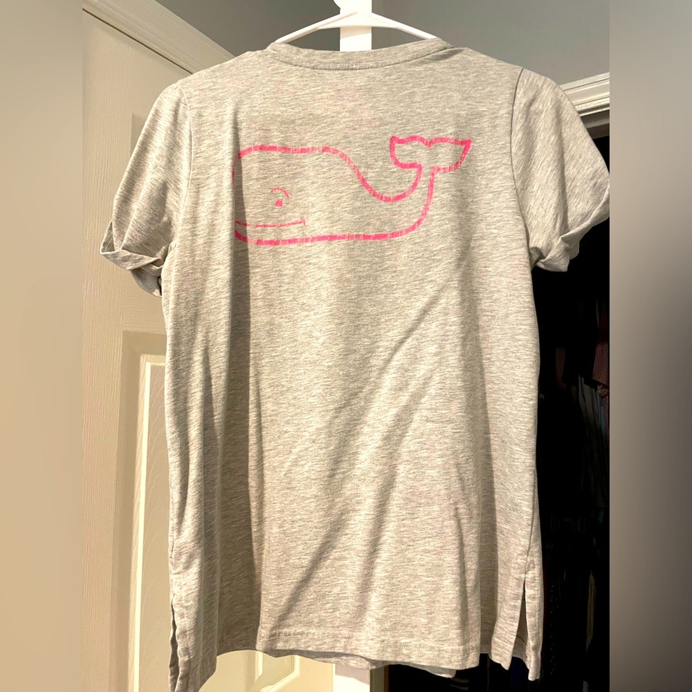 Gray T-Shirt with Pink Whale Design